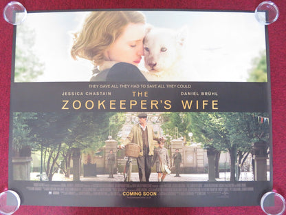 THE ZOOKEEPER'S WIFE UK QUAD (30"x 40") ROLLED POSTER JESSICA CHASTAIN 2017 Rendezvous Cinema Movie posters