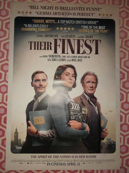THEIR FINEST UK ONE SHEET (27"x 41") ROLLED POSTER GEMMA ARTERTON SAM CLAFLIN Rendezvous Cinema Movie posters