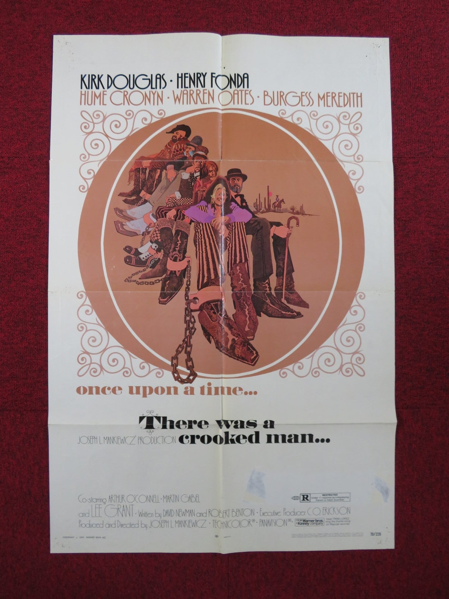 THERE WAS A CROOKED MAN FOLDED US ONE SHEET POSTER KIRK DOUGLAS HENRY FONDA 1970 Rendezvous Cinema Movie posters