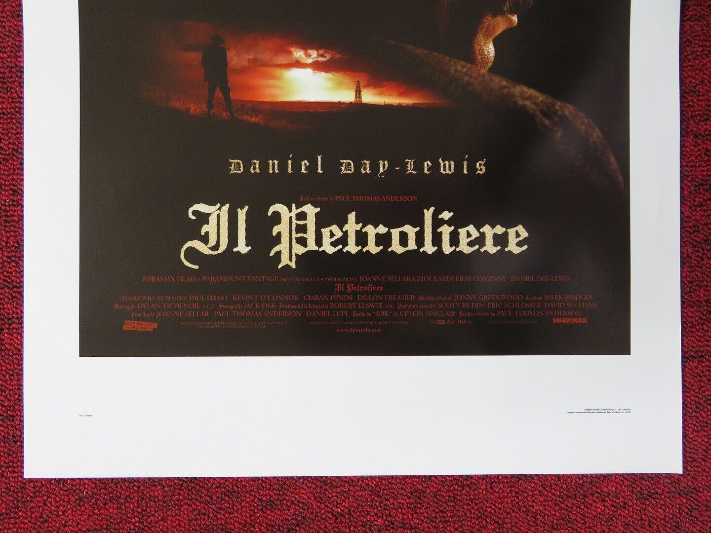 THERE WILL BE BLOOD ITALIAN LOCANDINA (27.5"x13") POSTER DANIEL DAY - LEWIS 2007 Movie posters