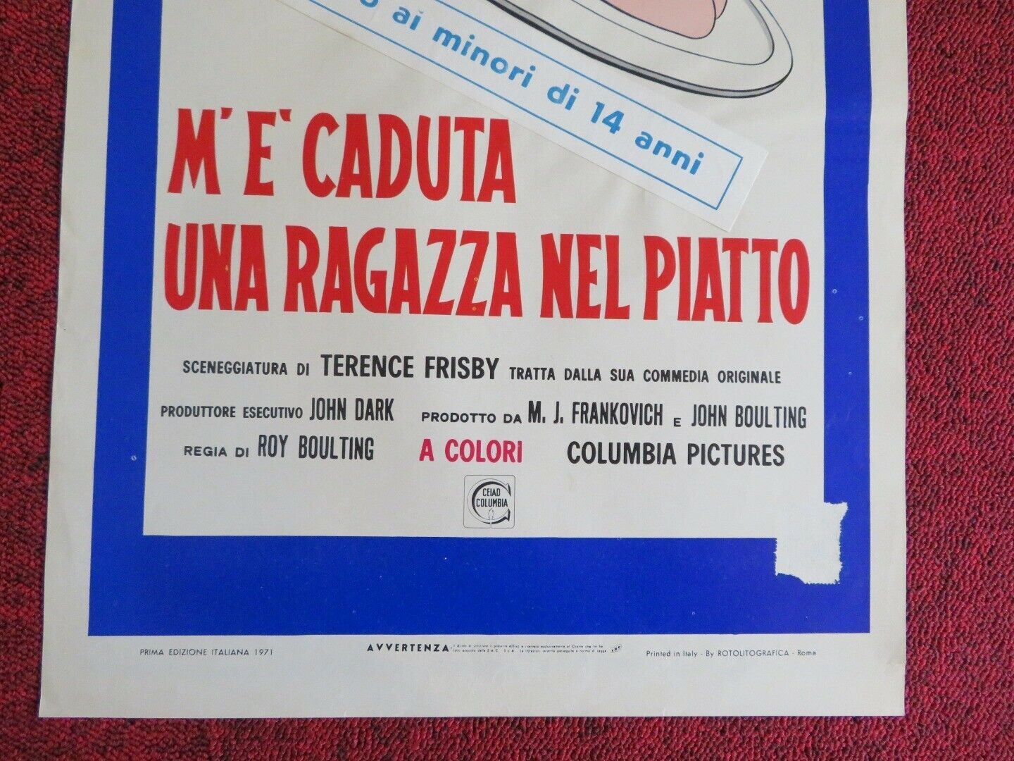 THERE'S A GIRL IN MY SOUP ITALIAN LOCANDINA (27.5"x13") POSTER P. SELLERS 1971 Movie posters