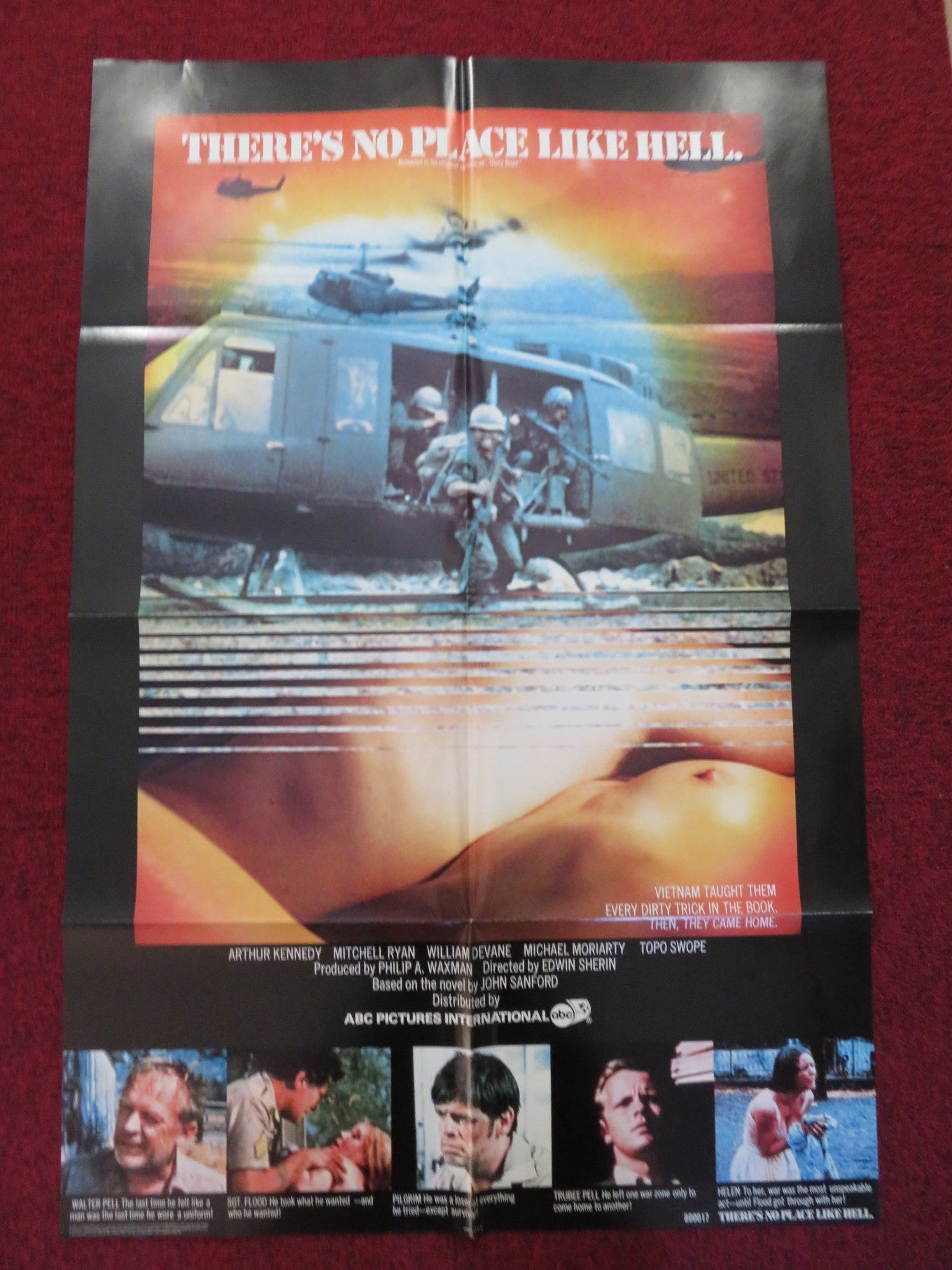 THERE'S NO PLACE LIKE HELL FOLDED US ONE SHEET POSTER ARTHUR KENNEDY 1980 Rendezvous Cinema Movie posters