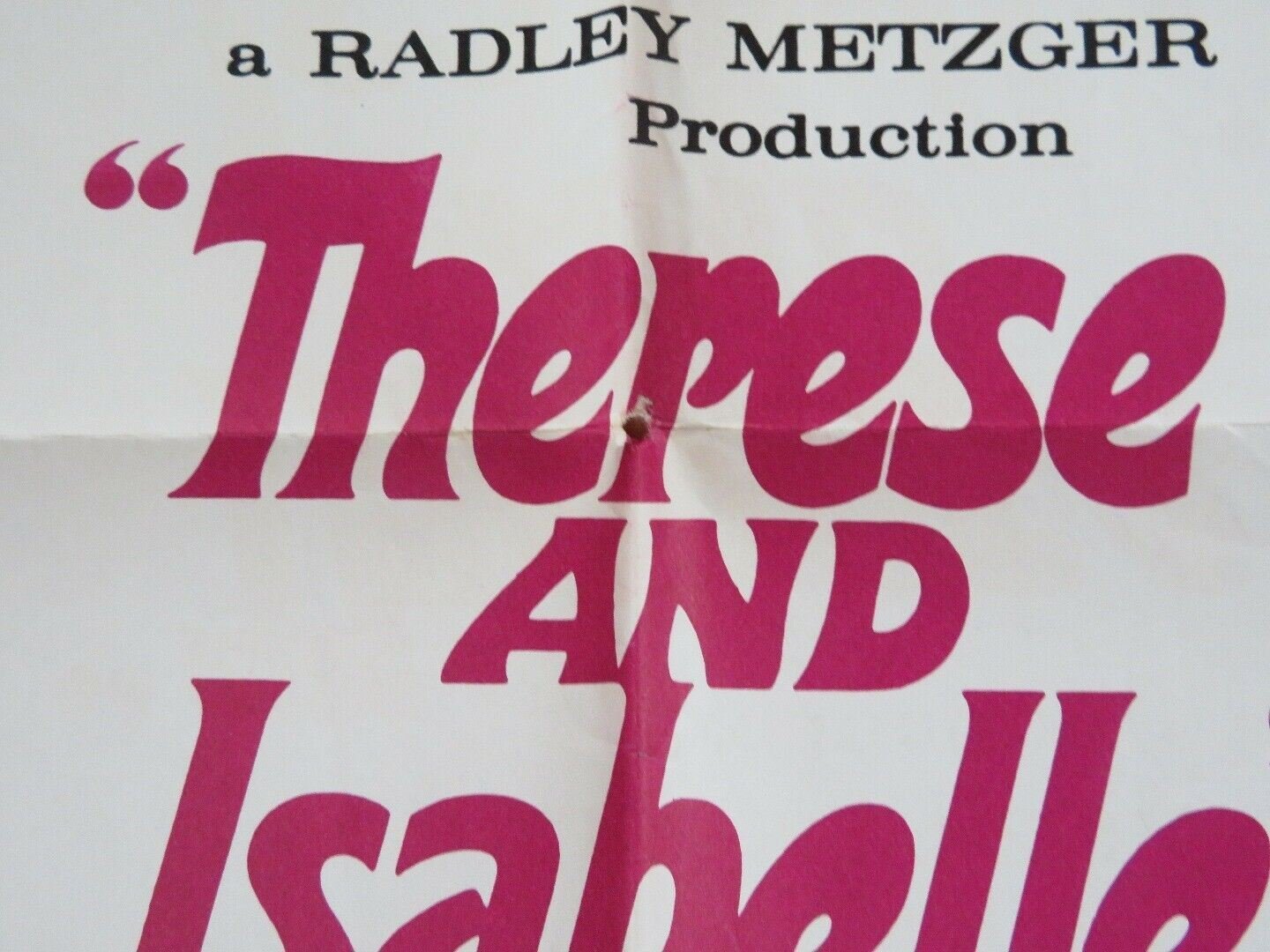 THERESE AND ISABELLE 1968 US ONE SHEET POSTER ESSY PERSSON ANNA GAEL Movie posters