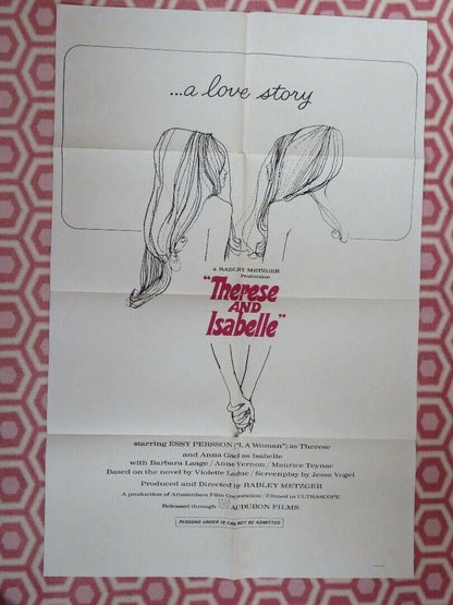 THERESE AND ISABELLE 1968 US ONE SHEET POSTER ESSY PERSSON ANNA GAEL Movie posters