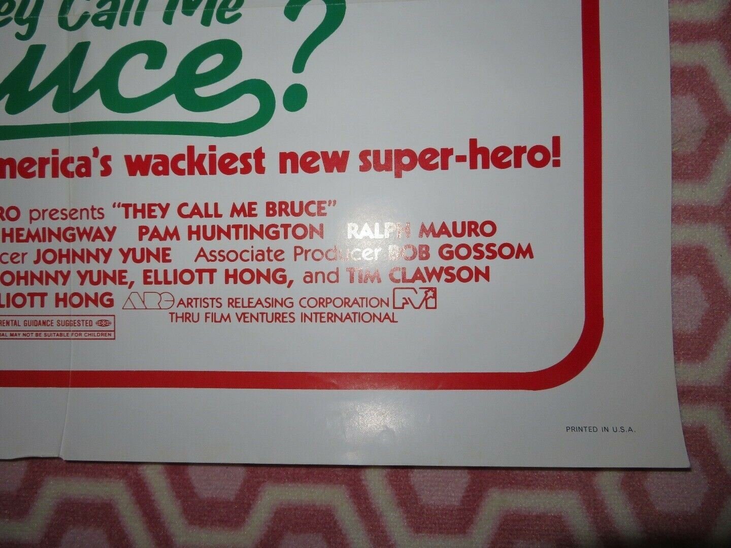 THEY CALL ME BRUCE? US ONE SHEET POSTER JONNY YUNE BRUCE LEE 1982 Movie posters