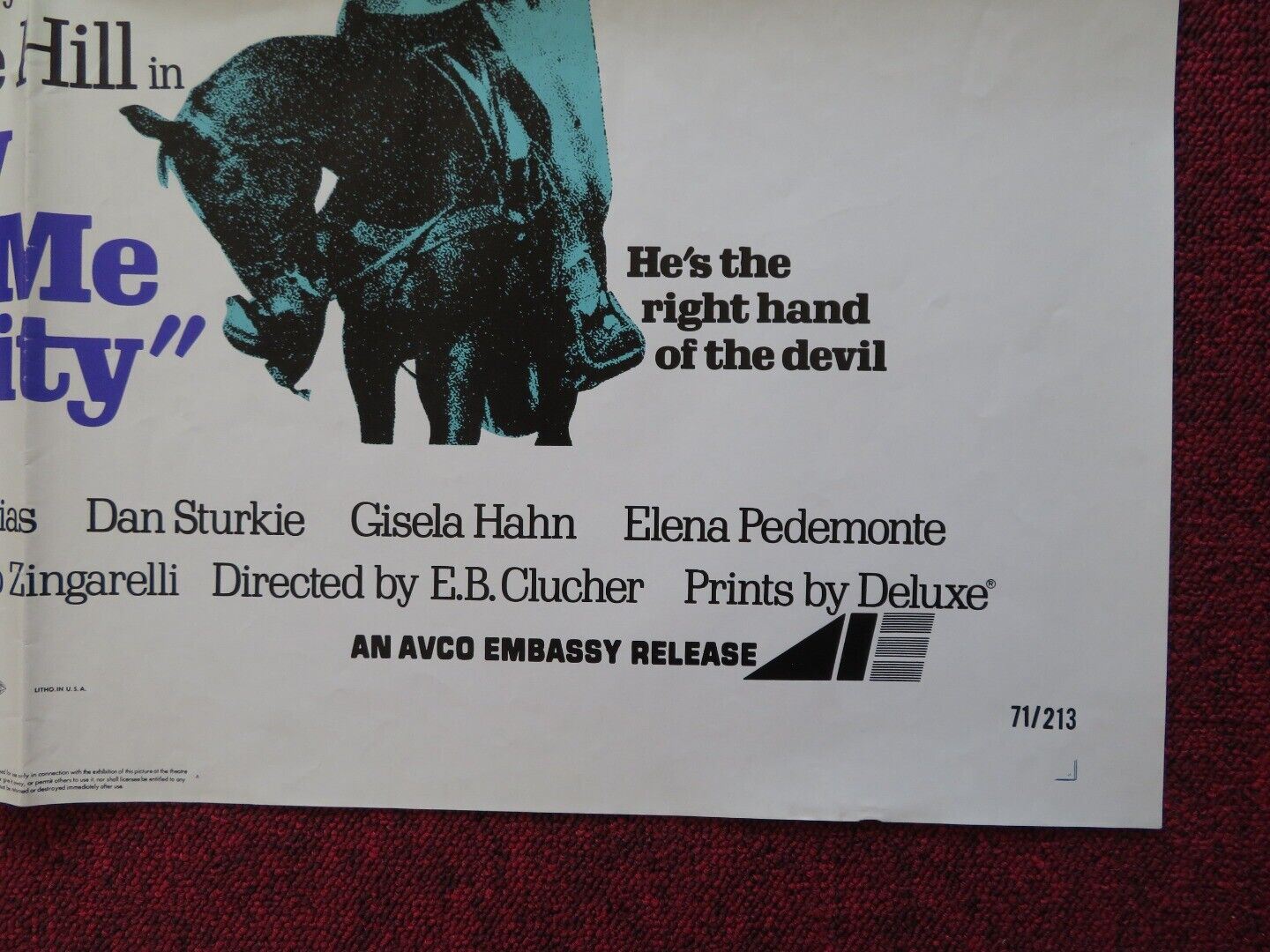 THEY CALL ME TRINITY FOLDED US ONE SHEET POSTER TERENCE HILL BUD SPENCER 1971 Movie posters