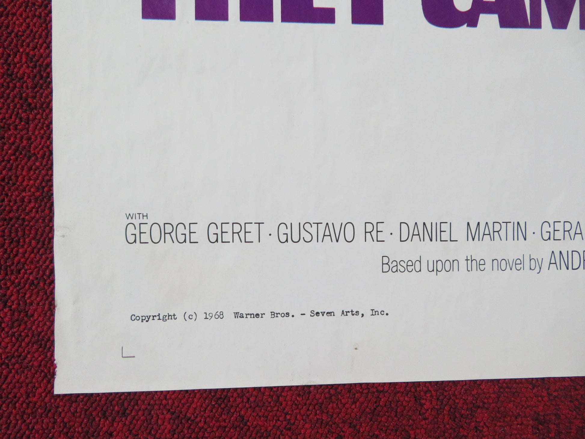 THEY CAME TO ROB LAS VEGAS FOLDED US ONE SHEET POSTER GARY LOCKWOOD E.SOMMER '68 Rendezvous Cinema Movie posters