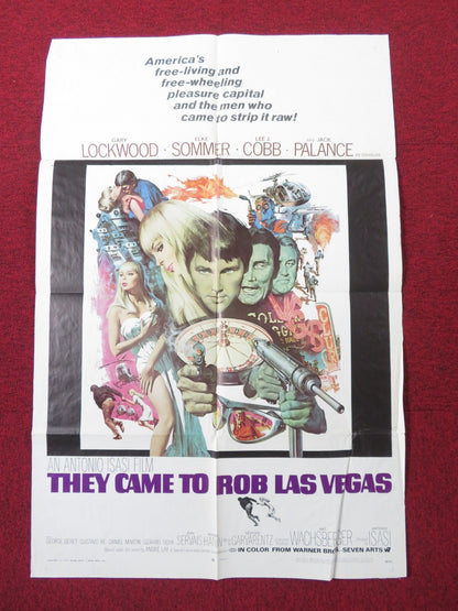 THEY CAME TO ROB LAS VEGAS FOLDED US ONE SHEET POSTER GARY LOCKWOOD E.SOMMER '68 Rendezvous Cinema Movie posters