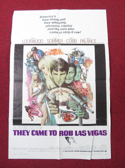 THEY CAME TO ROB LAS VEGAS FOLDED US ONE SHEET POSTER GARY LOCKWOOD E.SOMMER '68 Rendezvous Cinema Movie posters