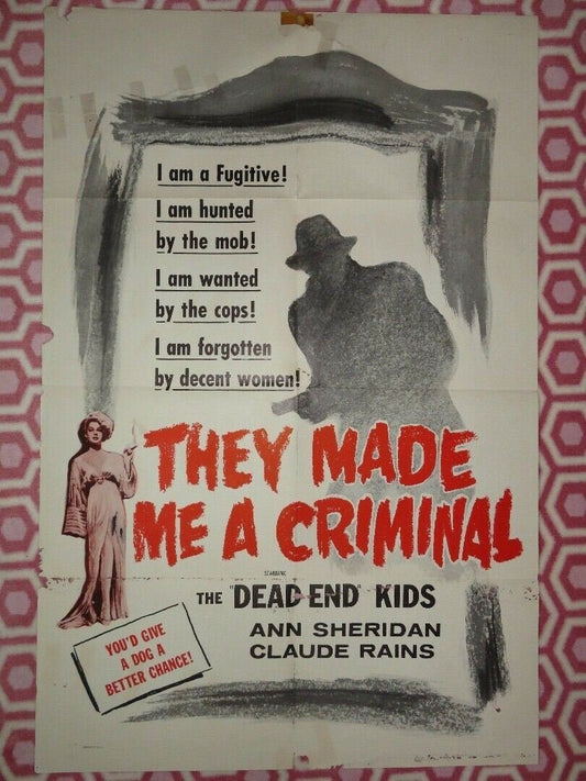 THEY MADE ME A CRIMINAL US ONE SHEET POSTER THE DEAD END KIDS R1956 - Rendezvous Cinema