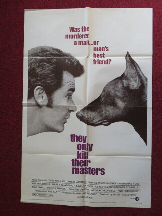 THEY ONLY KILL THEIR MASTERS FOLDED US ONE SHEET POSTER JAMES GARNER 1972 Movie posters