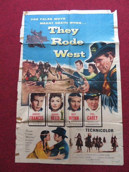 THEY RODE WEST FOLDED US ONE SHEET POSTER ROBERT FRANCIS DONNA REED 1954 Movie posters