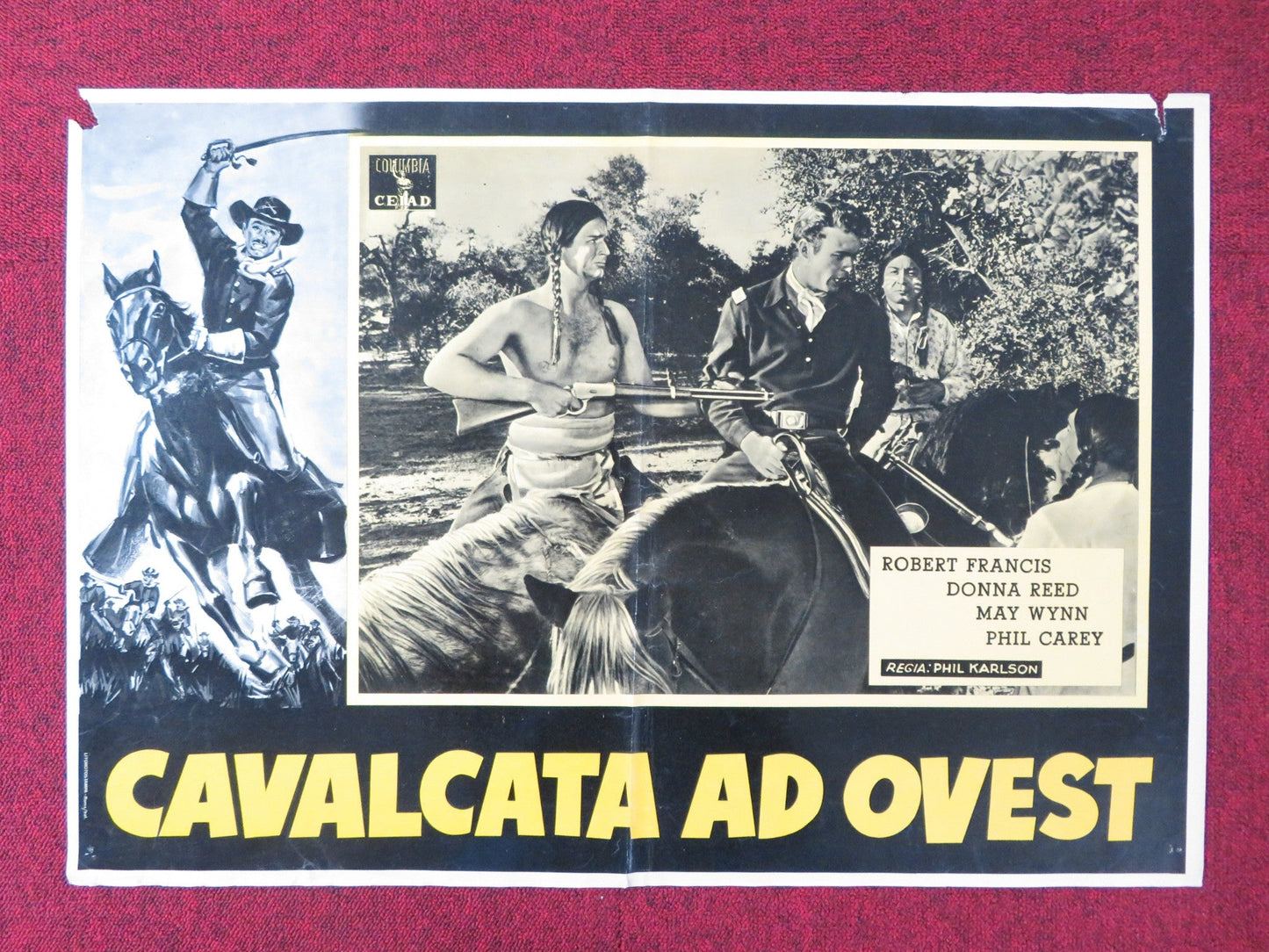 THEY RODE WEST ITALIAN FOTOBUSTA POSTER ROBERT FRANCIS DONNA REED 1954 Rendezvous Cinema Movie posters