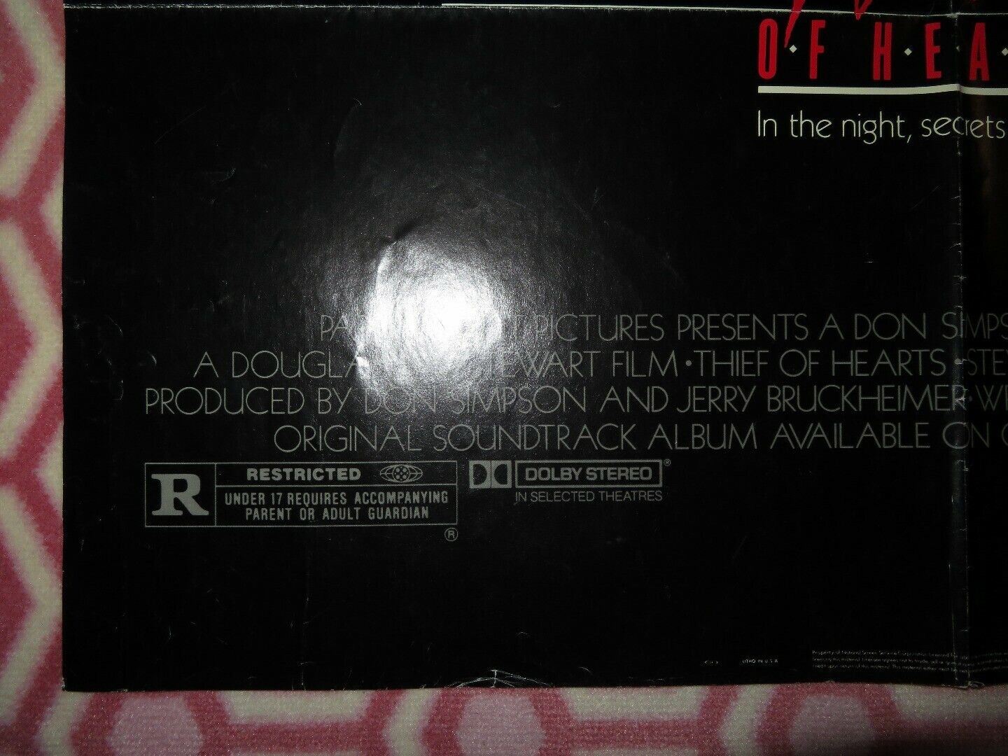 THIEF OF HEARTS US ONE SHEET POSTER STEVEN BAUER JOHN GETZ 1984 Movie posters