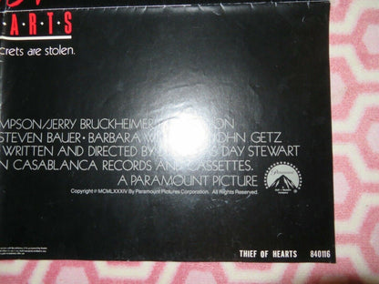 THIEF OF HEARTS US ONE SHEET POSTER STEVEN BAUER JOHN GETZ 1984 Movie posters