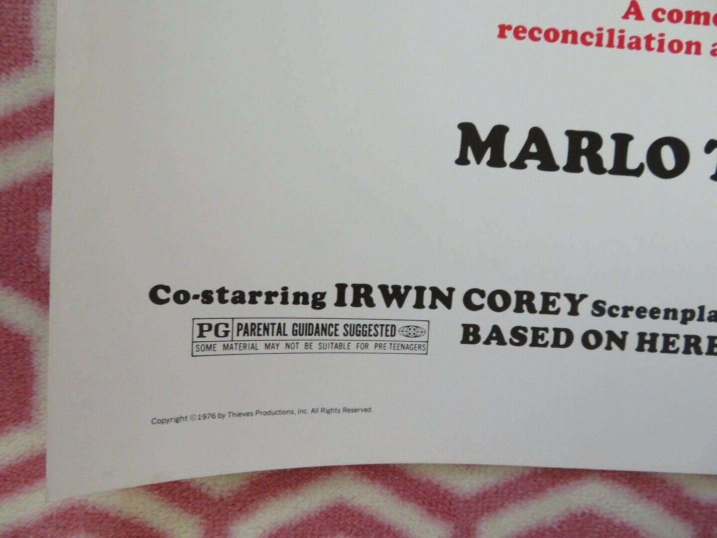 THIEVES US HALF SHEET (22"x 28") POSTER MARLO THOMAS CHARLES GRODIN 1977 Rendezvous Cinema Movie posters