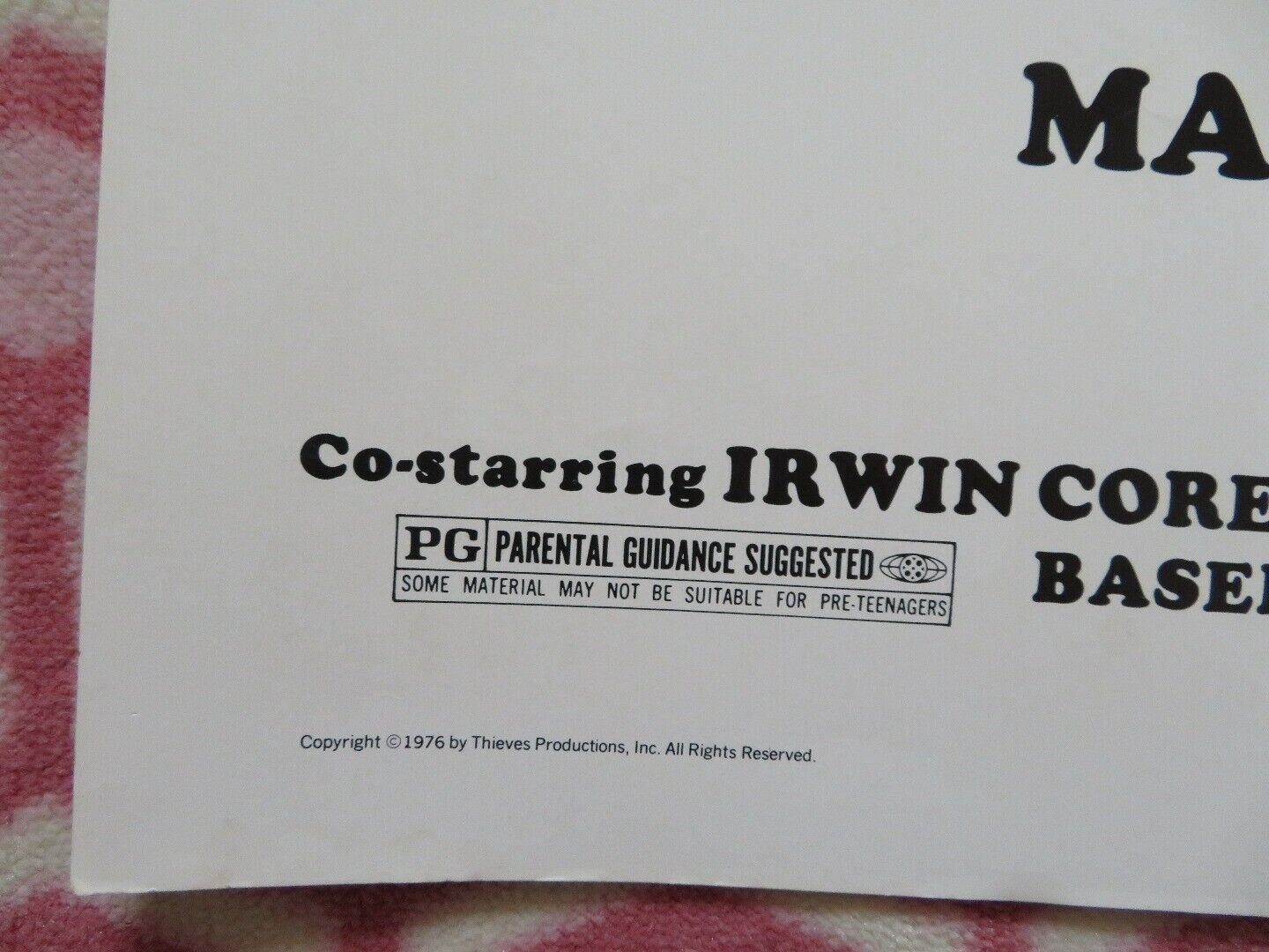 THIEVES US HALF SHEET (22"x 28") POSTER MARLO THOMAS CHARLES GRODIN 1977 Movie posters