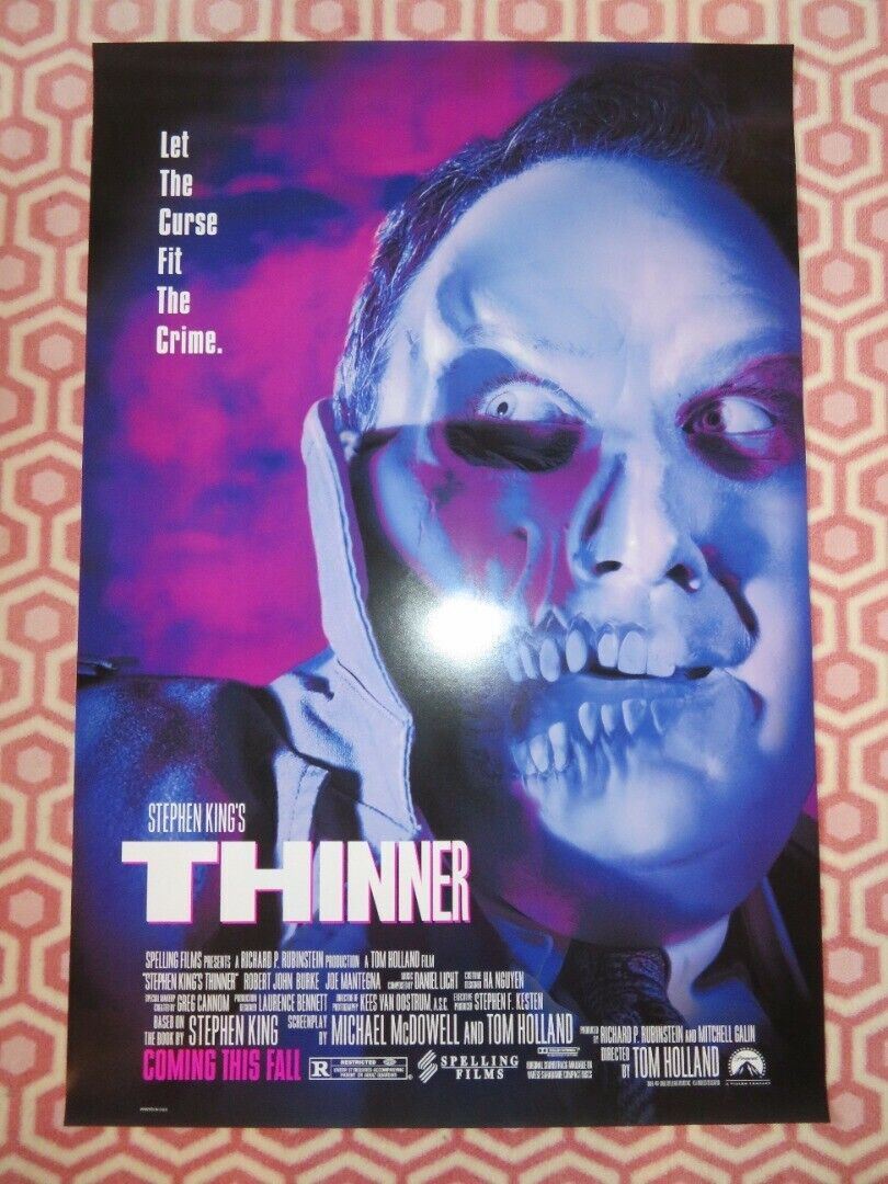 THINNER US ONE SHEET ROLLED POSTER STEPHEN KING TOM HOLLAND 1996 Movie posters