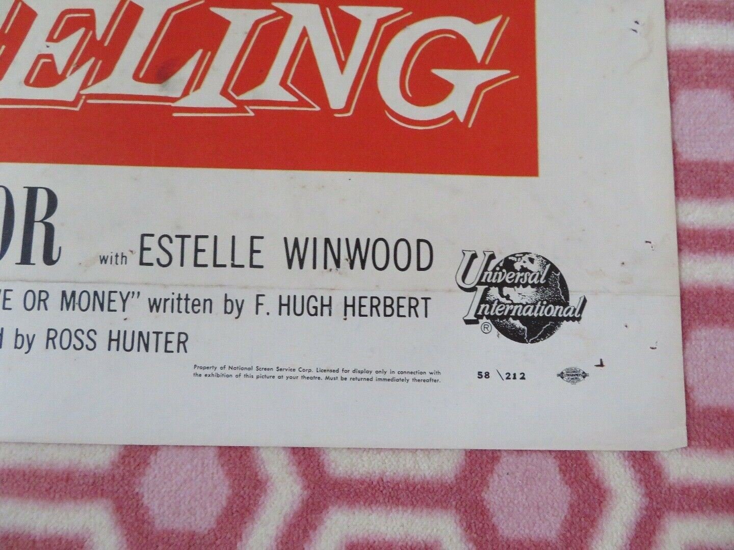 THIS HAPPY FEELING US ONE SHEET POSTER DEBBIE REYNOLDS JOHN SAXON 1958 Movie posters