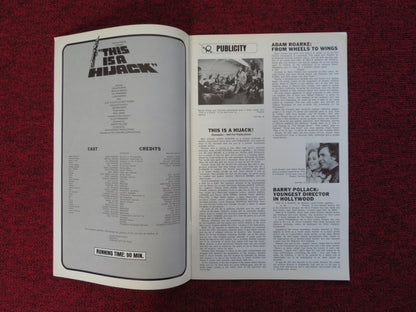 THIS IS A HIJACK UNCUT FANFARE PRESS BOOK ADAM ROARKE NEVILLE BRAND 1973 Rendezvous Cinema Movie posters