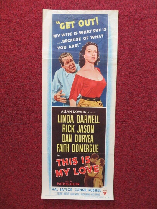 THIS IS MY LOVE US INSERT (14"x 36") POSTER LINDA DARNELL RICK JASON 1954 Movie posters