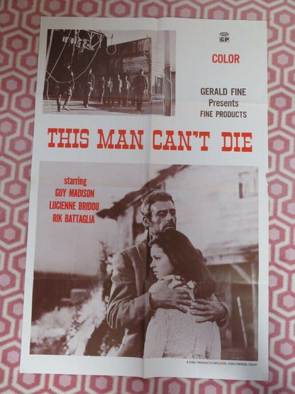 THIS MAN CAN'T DIE / Long Days of Hate FOLDED US ONE SHEET POSTER 1968 - Rendezvous Cinema