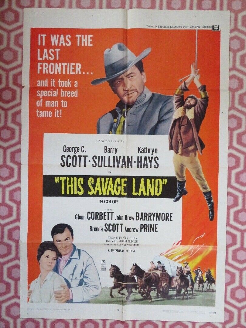 THIS SAVAGE LAND ONE SHEET POSTER GEROGE C.SCOTT BARRY SULLIVAN 1969 Movie posters