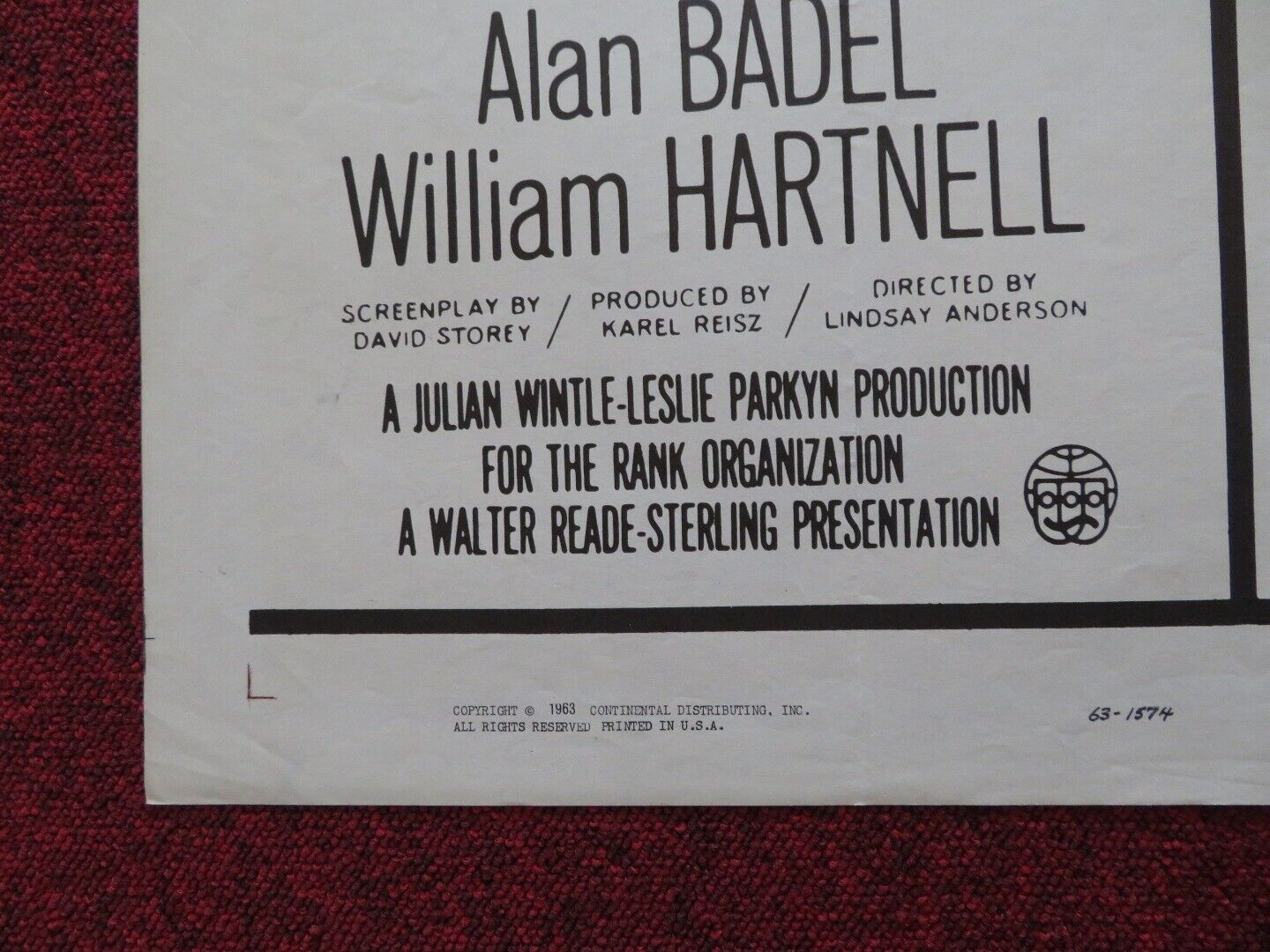 THIS SPORTING LIFE FOLDED US ONE SHEET POSTER RICHARD HARRIS RACHEL ROBERTS 1963 Movie posters