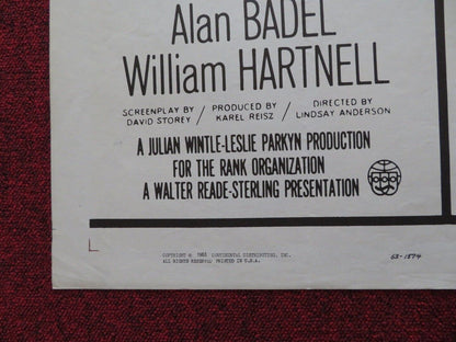 THIS SPORTING LIFE FOLDED US ONE SHEET POSTER RICHARD HARRIS RACHEL ROBERTS 1963 Movie posters