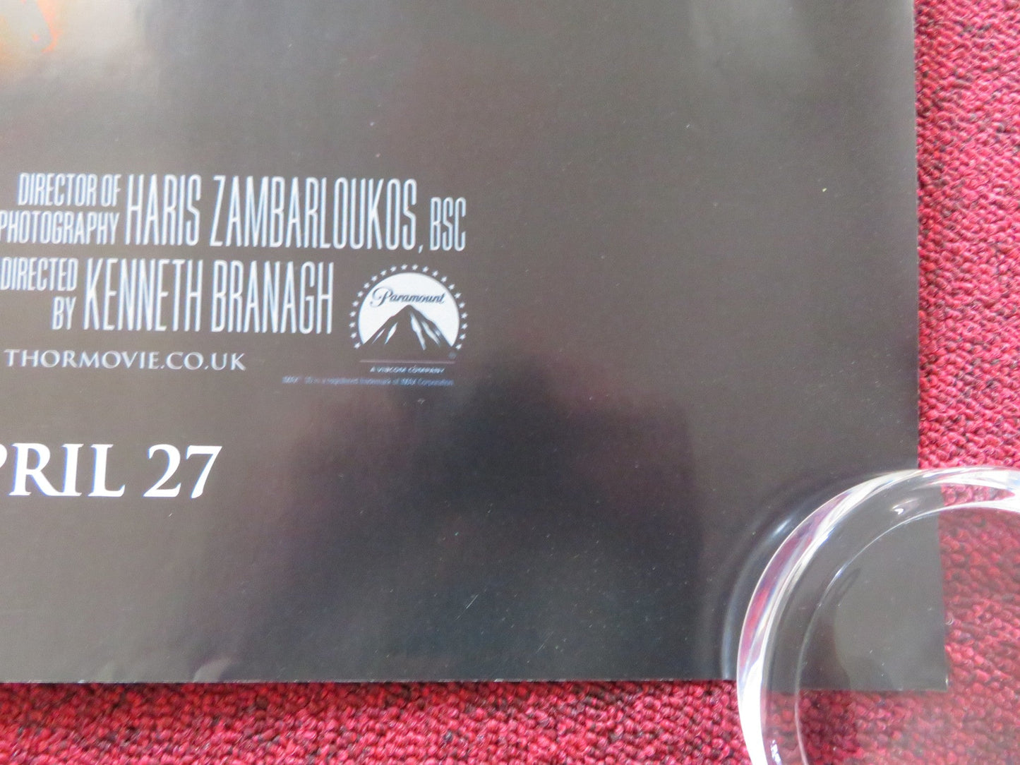 THOR UK QUAD (30"x 40") ROLLED POSTER CHRIS HEMSWORTH NATALIE PORTMAN 2011 Rendezvous Cinema Movie posters