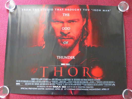 THOR UK QUAD (30"x 40") ROLLED POSTER CHRIS HEMSWORTH NATALIE PORTMAN 2011 Rendezvous Cinema Movie posters