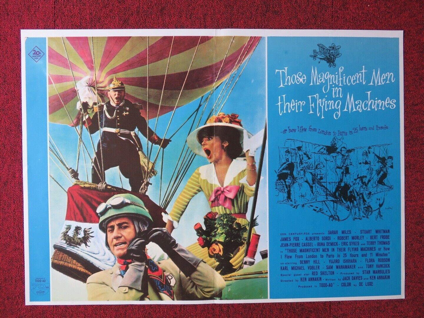 THOSE MAGNIFICENT MEN IN THEIR FLYING MACHINES ITALIAN FOTOBUSTA ROLLED POSTER Movie posters