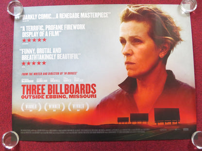 THREE BILLBOARDS OUTSIDE EBBING, MISSOURI UK QUAD ROLLED POSTER MCDORMAND 2017 Rendezvous Cinema Movie posters