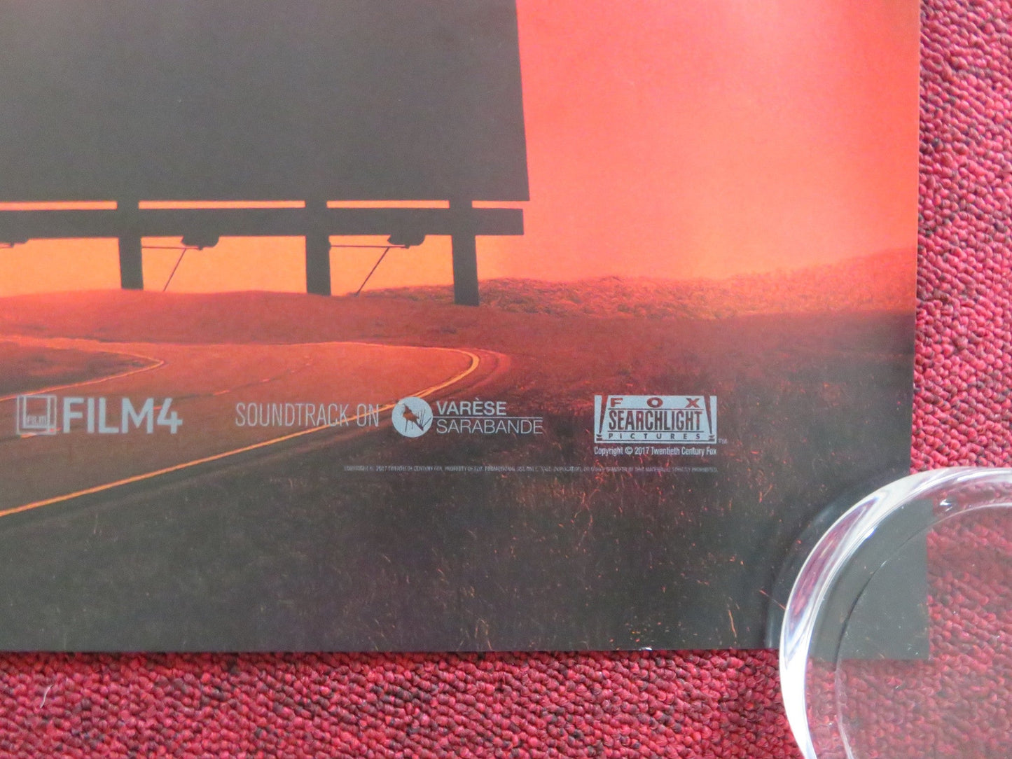 THREE BILLBOARDS OUTSIDE EBBING, MISSOURI UK QUAD ROLLED POSTER MCDORMAND 2017 Rendezvous Cinema Movie posters