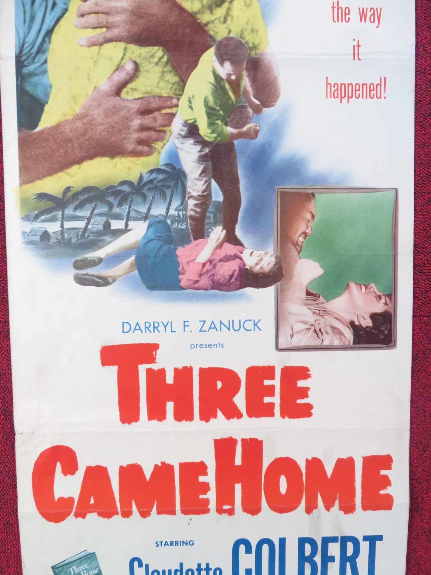 THREE CAME HOME US INSERT (14"x 36") POSTER CLAUDETTE COLBERT P. KNOWLES 1950 Rendezvous Cinema Movie posters