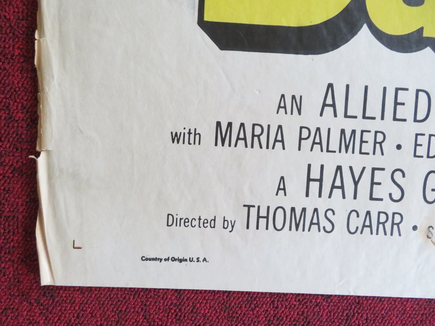 THREE FOR JAMIE DAWN FOLDED US ONE SHEET POSTER LARAINE DAY R. MONTALBAN 1956 Rendezvous Cinema Movie posters