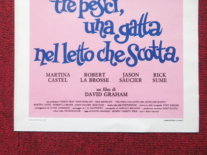 THREE FOR ONE ITALIAN LOCANDINA POSTER BRUNO MATTEI (D) MARTINA CASTEL 1990 Rendezvous Cinema Movie posters
