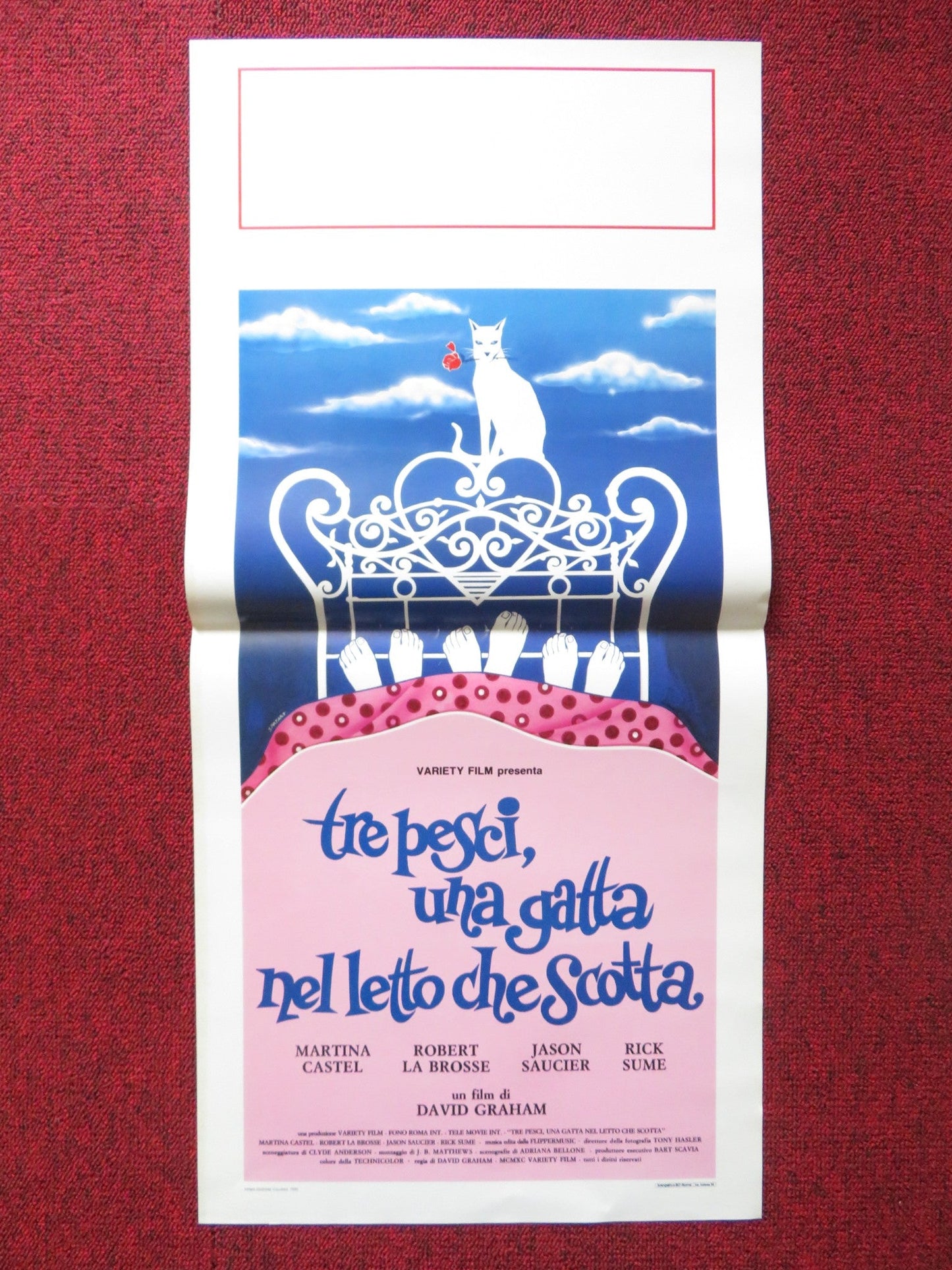 THREE FOR ONE ITALIAN LOCANDINA POSTER BRUNO MATTEI (D) MARTINA CASTEL 1990 Rendezvous Cinema Movie posters