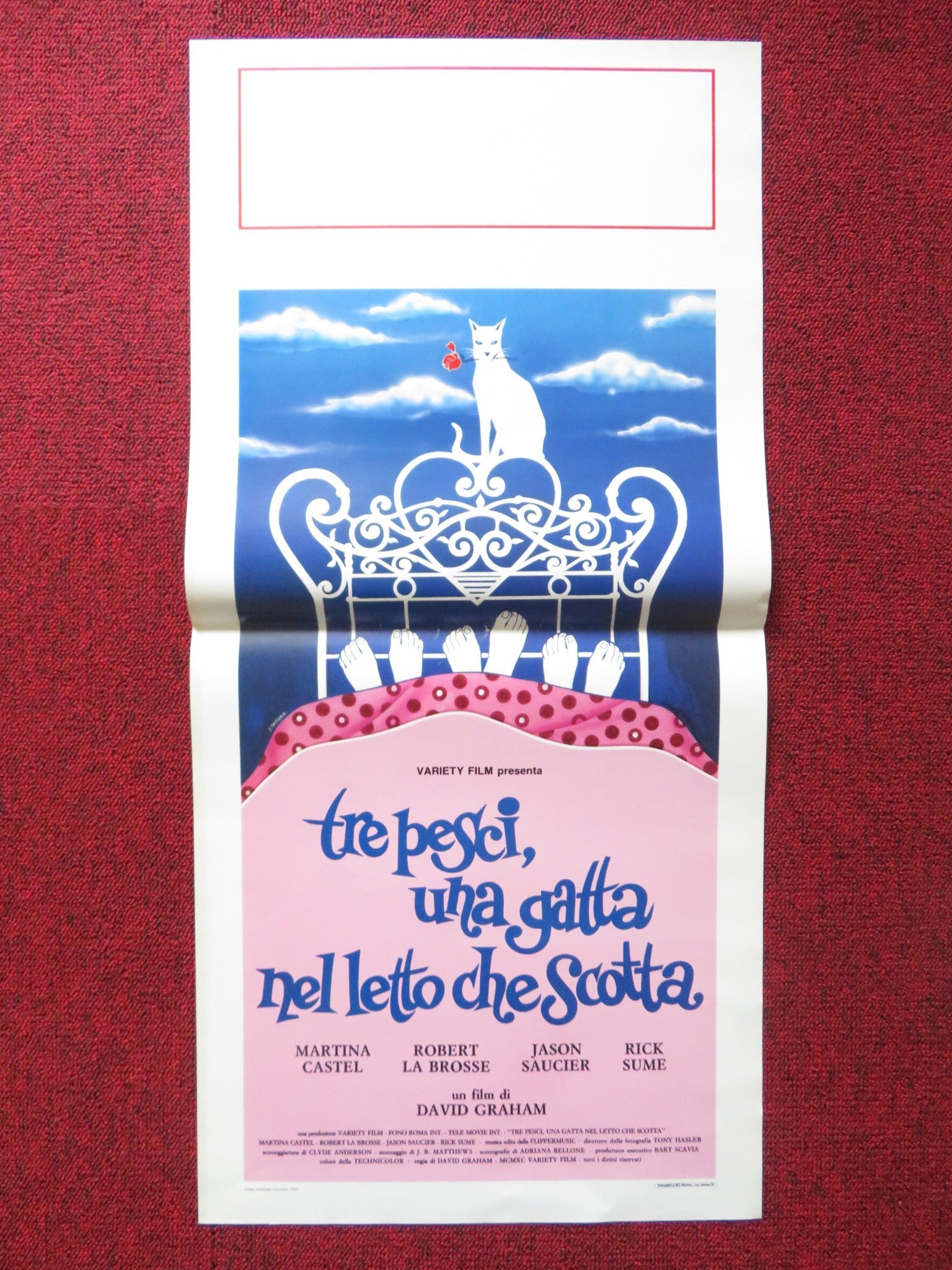 THREE FOR ONE ITALIAN LOCANDINA POSTER BRUNO MATTEI (D) MARTINA CASTEL 1990 Rendezvous Cinema Movie posters