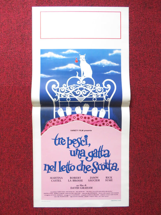 THREE FOR ONE ITALIAN LOCANDINA POSTER BRUNO MATTEI (D) MARTINA CASTEL 1990 Rendezvous Cinema Movie posters