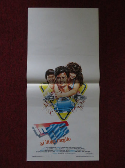 THREE FOR THE ROAD ITALIAN LOCANDINA POSTER CHARLIE SHEEN KERRI GREEN 1987 Rendezvous Cinema Movie posters