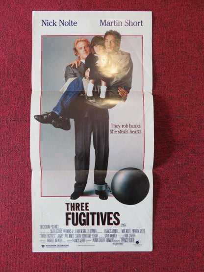 THREE FUGITIVES FOLDED AUSTRALIAN DAYBILL POSTER Nick Nolte Martin Short 1989 Movie posters