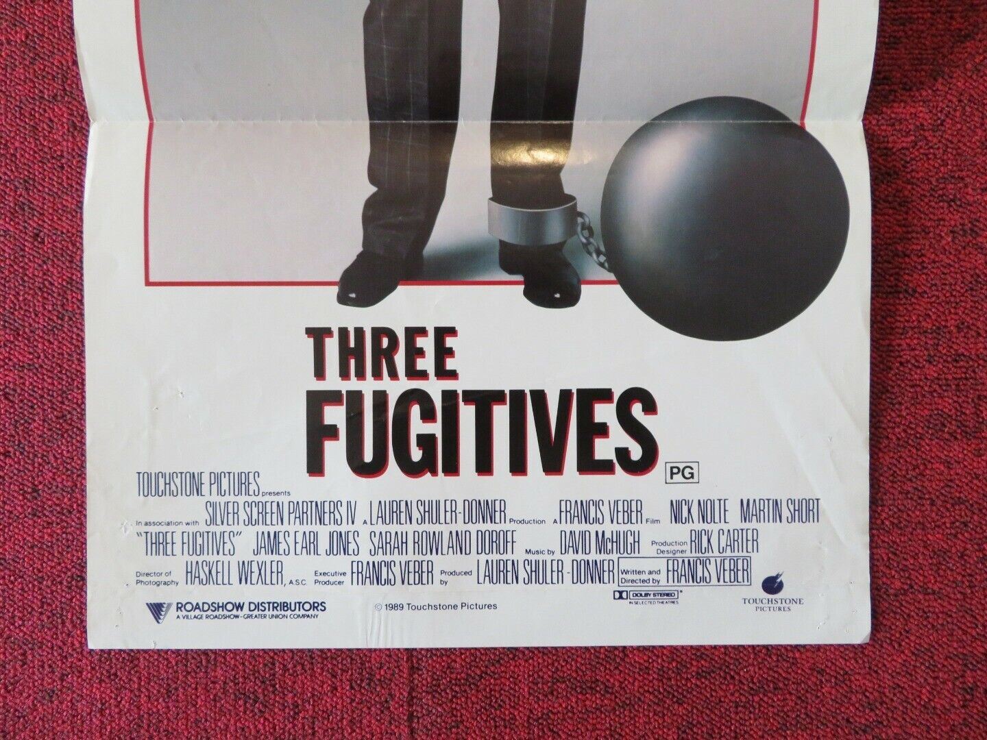 THREE FUGITIVES FOLDED AUSTRALIAN DAYBILL POSTER Nick Nolte Martin Short 1989 Movie posters