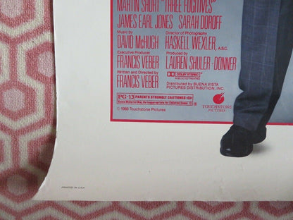 THREE FUGITIVES ONE SHEET ROLLED POSTER NICK NOLTE MARTIN SHORT 1989 - Rendezvous Cinema