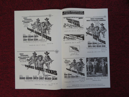 THREE GUNS FOR TEXAS UNCUT UNIVERSAL CITY PRESS BOOK NEVILLE BRAND BROWN 1968 Rendezvous Cinema Movie posters