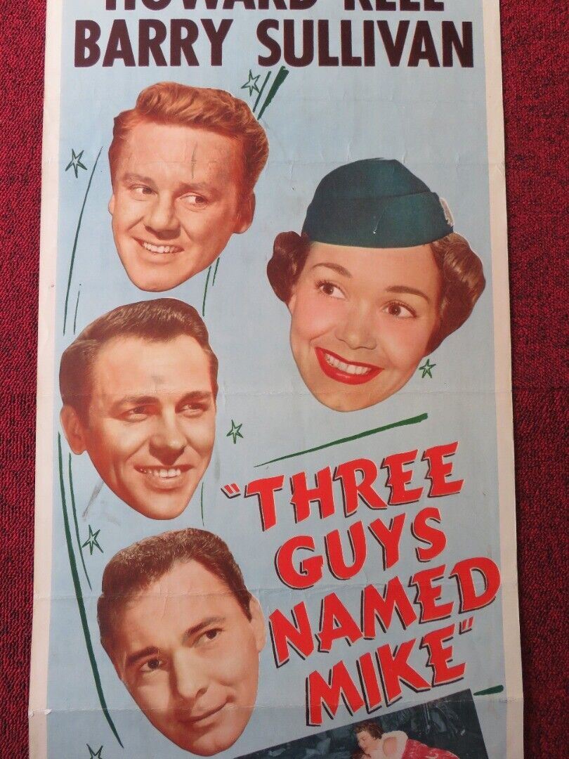 THREE GUYS NAMED MIKE US INSERT (14"x 36") POSTER JANE WYMAN VAN JOHNSON 1951 Movie posters
