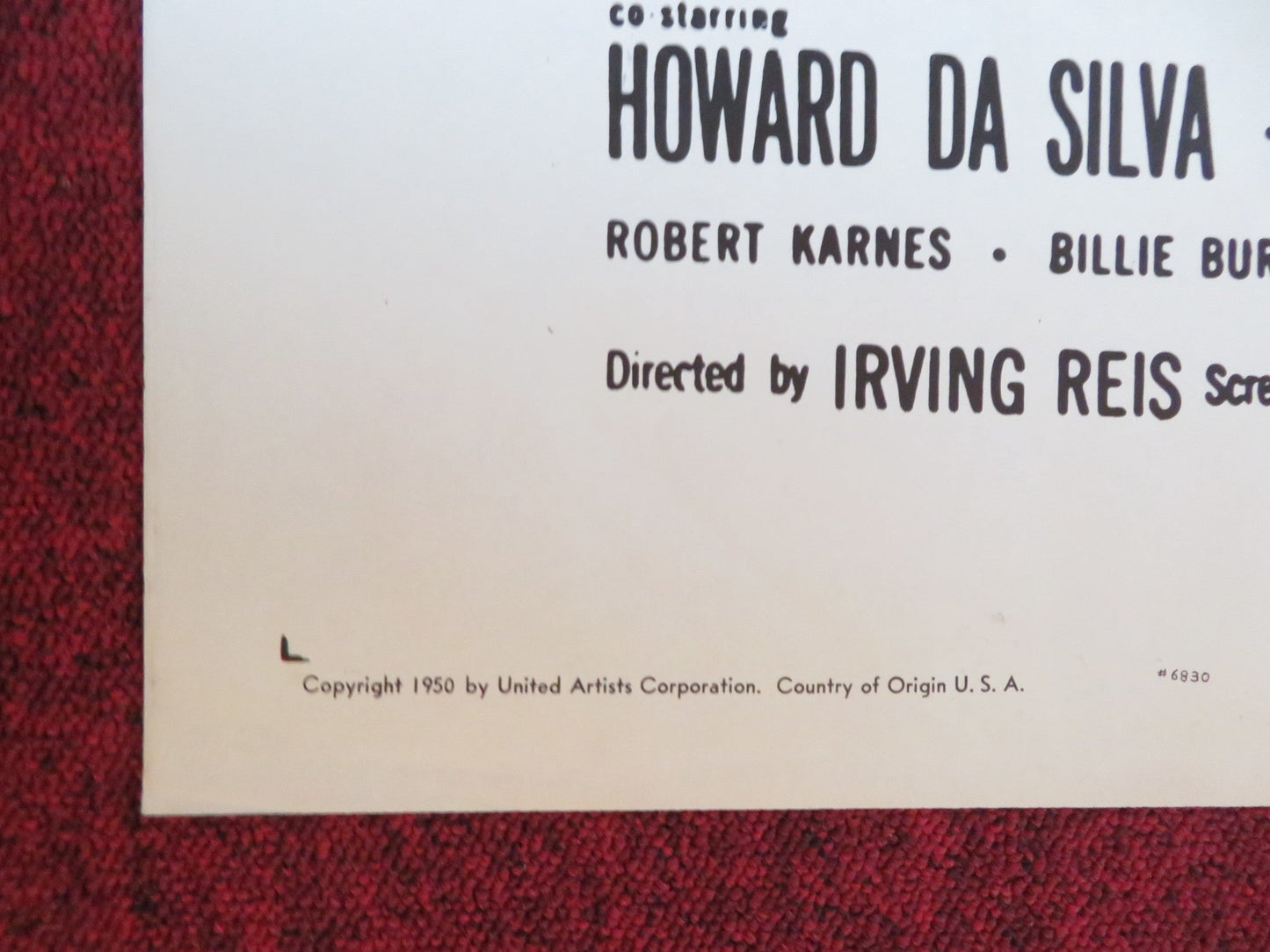 THREE HUSBANDS FOLDED US ONE SHEET POSTER EMLYN WILLIAMS EVE ARDEN 1950 Rendezvous Cinema Movie posters