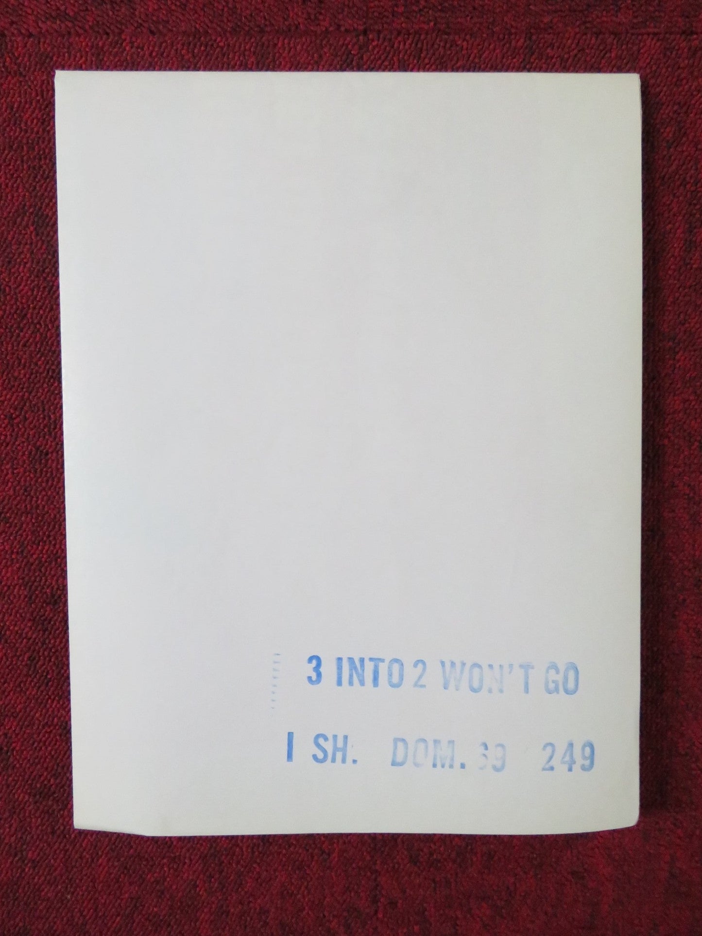 THREE INTO TWO WON'T GO FOLDED US ONE SHEET POSTER ROD STEIGER CLAIRE BLOOM 1969 Rendezvous Cinema Movie posters