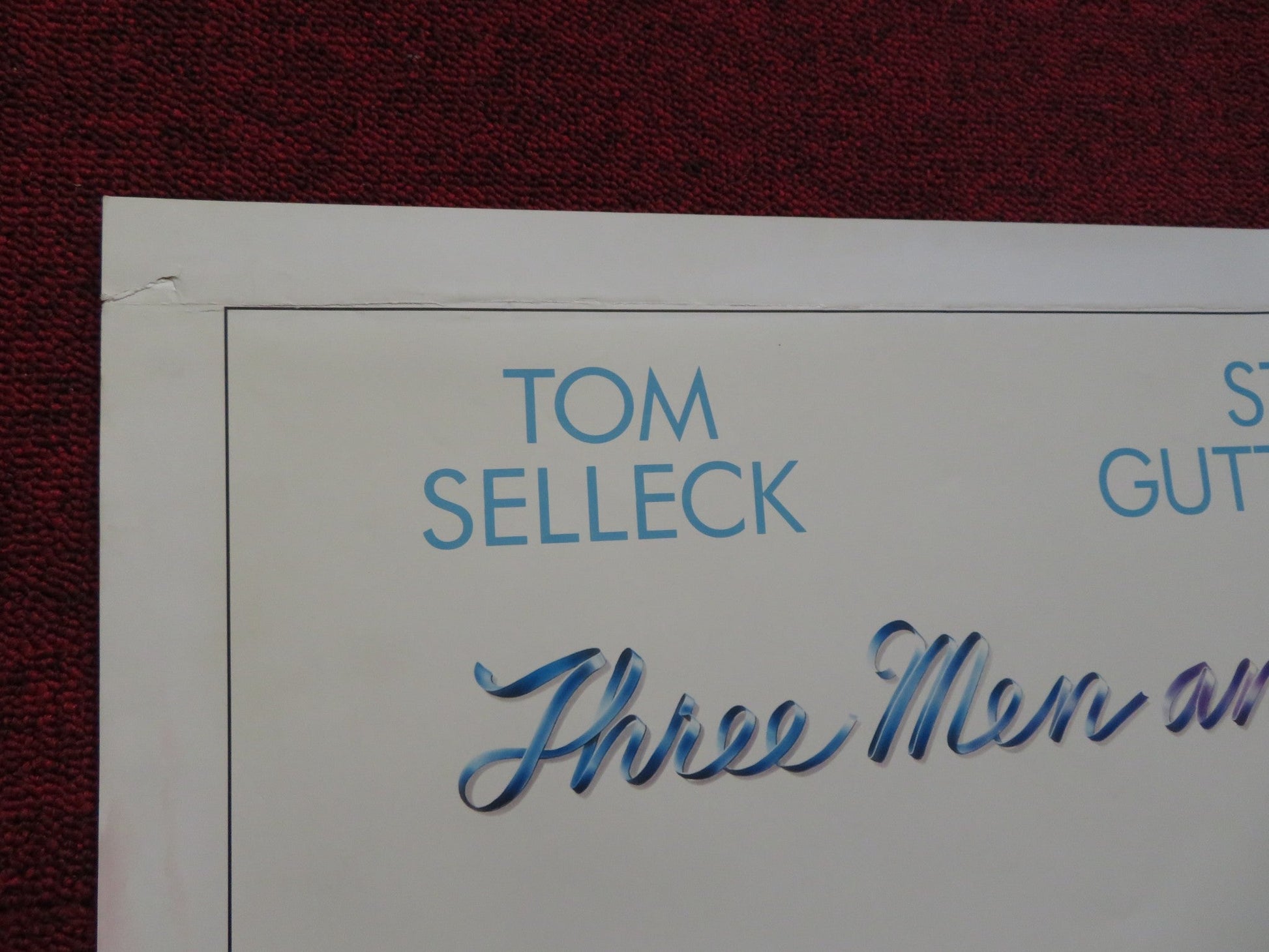 THREE MEN AND A LITTLE LADY FOLDED US ONE SHEET POSTER SELLECK DANSON 1990 Rendezvous Cinema Movie posters