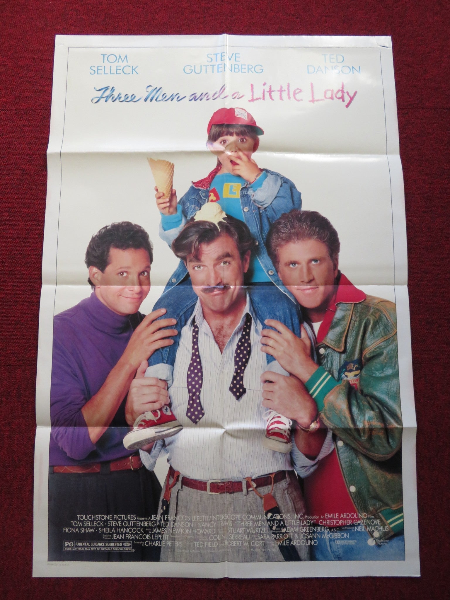 THREE MEN AND A LITTLE LADY FOLDED US ONE SHEET POSTER SELLECK DANSON 1990 Rendezvous Cinema Movie posters